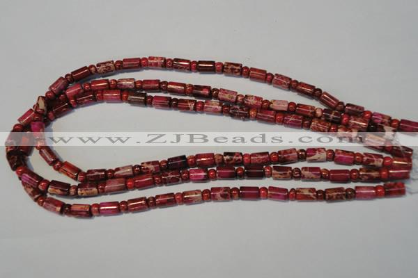 CDE597 15.5 inches 3*6mm rondelle 6*9mm tube dyed sea sediment jasper beads