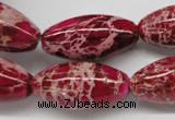 CDE609 15.5 inches 15*30mm rice dyed sea sediment jasper beads