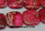 CDE625 15.5 inches 20*20mm square dyed sea sediment jasper beads