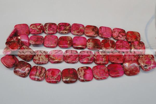 CDE625 15.5 inches 20*20mm square dyed sea sediment jasper beads