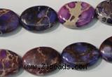 CDE711 15.5 inches 13*18mm oval dyed sea sediment jasper beads