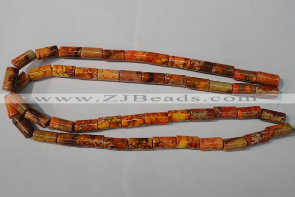 CDE738 15.5 inches 8*16mm tube dyed sea sediment jasper beads