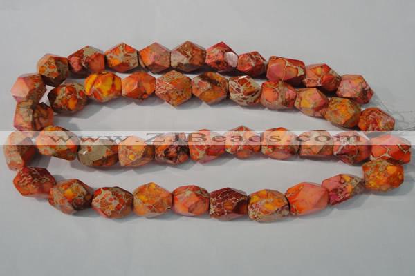 CDE747 15.5 inches 13*18mm faceted nuggets dyed sea sediment jasper beads