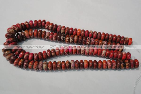 CDE775 15.5 inches 6*14mm rondelle dyed sea sediment jasper beads