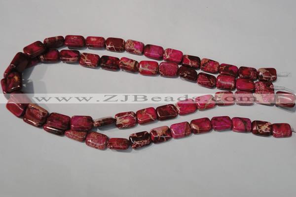 CDE796 15.5 inches 10*14mm rectangle dyed sea sediment jasper beads