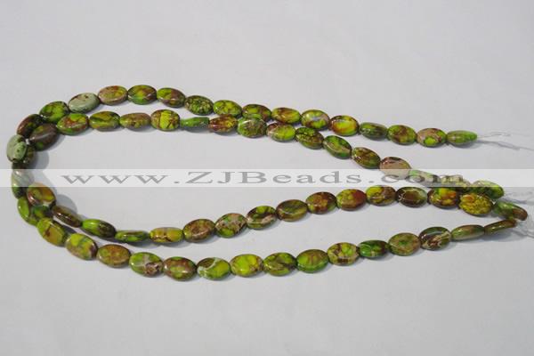 CDE939 15.5 inches 8*12mm oval dyed sea sediment jasper beads