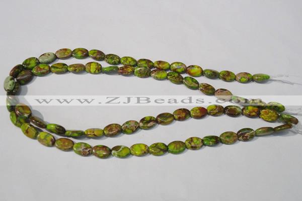 CDI939 15.5 inches 8*12mm oval dyed imperial jasper beads