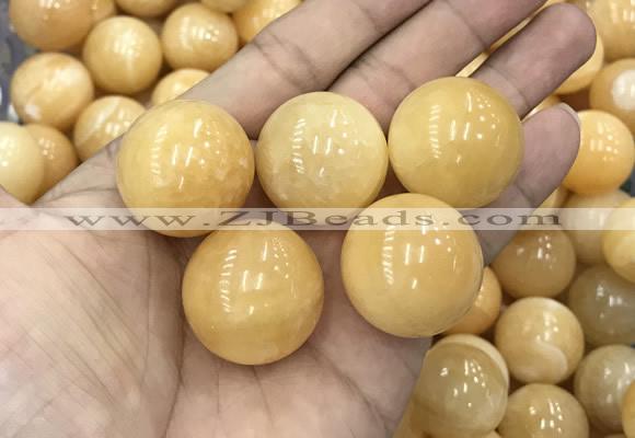 CDN07 25mm round yellow jade decorations wholesale