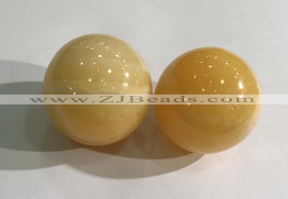 CDN1262 40mm round yellow jade decorations wholesale