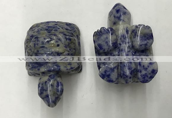 CDN456 38*55*28mm turtle blue spot stone decorations wholesale