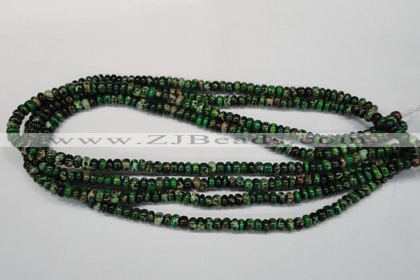 CDT160 15.5 inches 3*6mm rondelle dyed aqua terra jasper beads