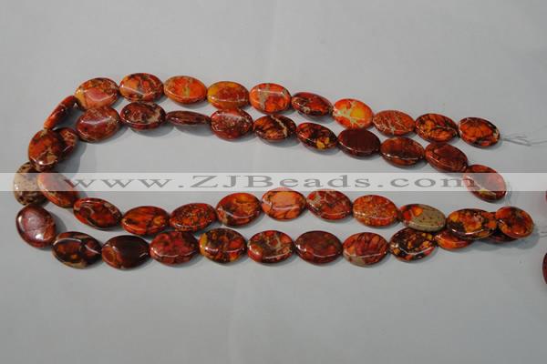 CDT751 15.5 inches 13*18mm oval dyed aqua terra jasper beads