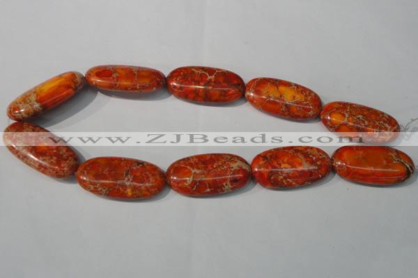 CDT752 15.5 inches 20*40mm oval dyed aqua terra jasper beads