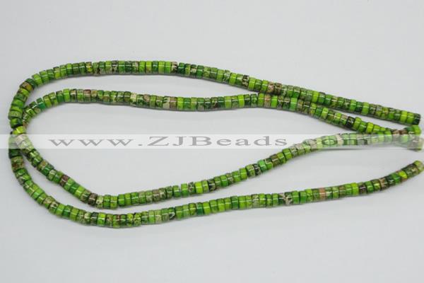 CDT88 15.5 inches 4*6mm roundel dyed aqua terra jasper beads