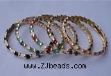 CEB02 5pcs 7mm width gold plated alloy with enamel bangles wholesale