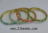 CEB102 6mm width gold plated alloy with enamel bangles wholesale