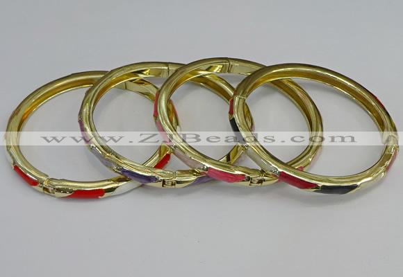 CEB109 7mm width gold plated alloy with enamel bangles wholesale