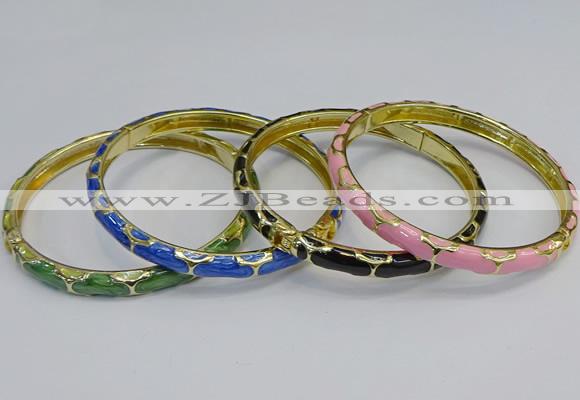 CEB111 6mm width gold plated alloy with enamel bangles wholesale