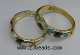 CEB127 16mm width gold plated alloy with enamel bangles wholesale