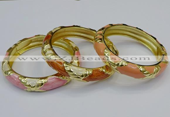 CEB172 13mm width gold plated alloy with enamel bangles wholesale