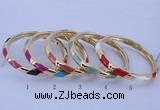 CEB28 5pcs 7mm width gold plated alloy with enamel bangles