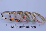 CEB35 5pcs 12mm width gold plated alloy with enamel bangles