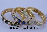 CEB40 5pcs 14mm width gold plated alloy with enamel bangles