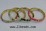 CEB51 7mm width gold plated alloy with enamel bangles wholesale