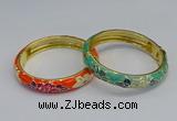 CEB64 9mm width gold plated alloy with enamel bangles wholesale