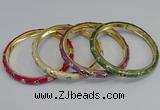 CEB75 6mm width gold plated alloy with enamel bangles wholesale