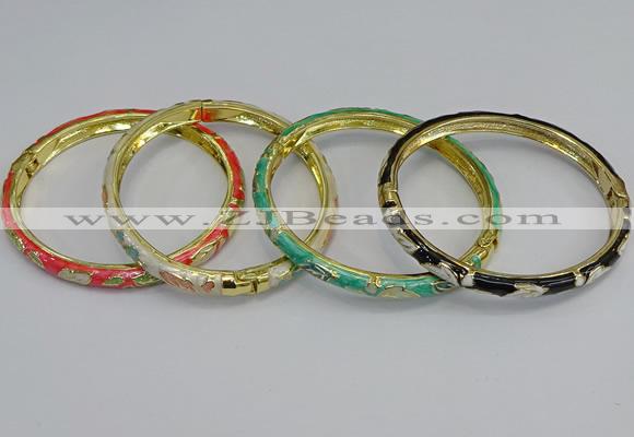 CEB79 6mm width gold plated alloy with enamel bangles wholesale