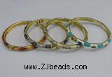 CEB80 6mm width gold plated alloy with enamel bangles wholesale