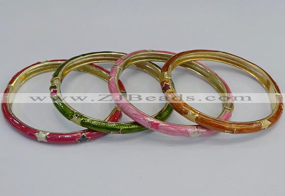 CEB91 6mm width gold plated alloy with enamel bangles wholesale