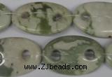 CFG306 15.5 inches 20*30mm carved oval peace stone beads