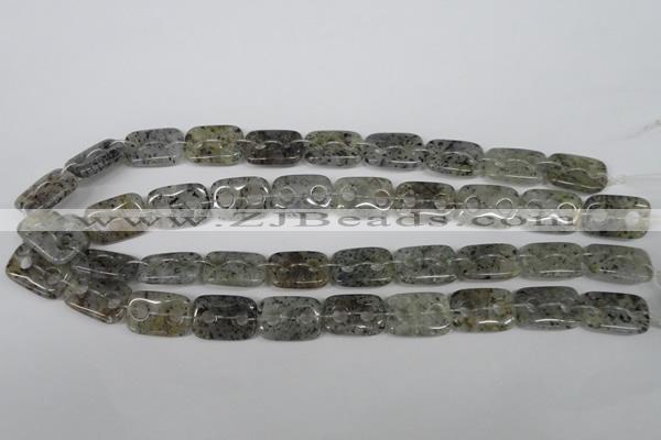 CFG323 15.5 inches 15*20mm carved rectangle moss quartz beads