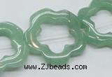 CFG34 15.5 inches 30mm carved flower green aventurine jade beads