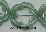 CFG40 15.5 inches 35mm carved flower green aventurine jade beads