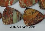 CFG533 15.5 inches 25*25mm carved triangle brecciated jasper beads