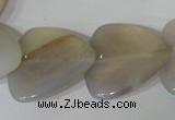 CFG538 15.5 inches 25*25mm carved triangle grey agate beads