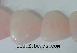 CFG539 15.5 inches 25*25mm carved triangle rose quartz beads