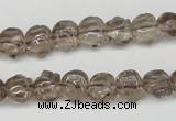 CFG60 15.5 inches 8*10mm carved pig-shaped smoky quartz beads