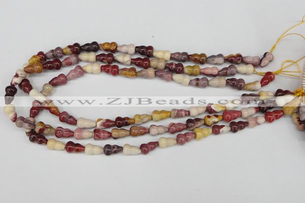 CFG61 15.5 inches 8*13mm carved calabash mookaite gemstone beads