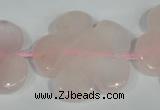 CFG653 15.5 inches 30mm carved flower rose quartz beads