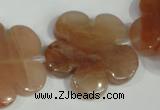 CFG656 15.5 inches 30mm carved flower red quartz beads