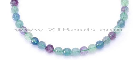 CFL14 16 inch A- grade 10mm faceted round natural fluorite beads