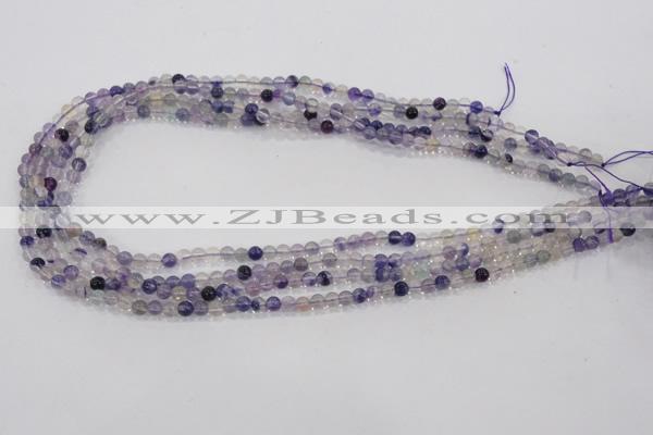 CFL200 15.5 inches 4mm round purple fluorite gemstone beads wholesale