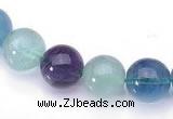 CFL29 16 inch B grade 10mm round natural fluorite gemstone beads