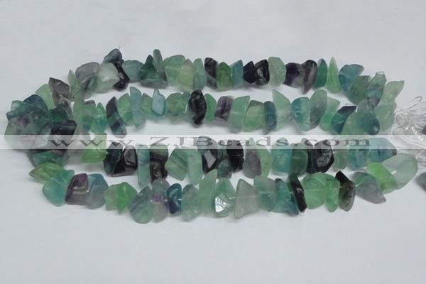 CFL334 15.5 inches 12*16mm nugget natural fluorite beads wholesale