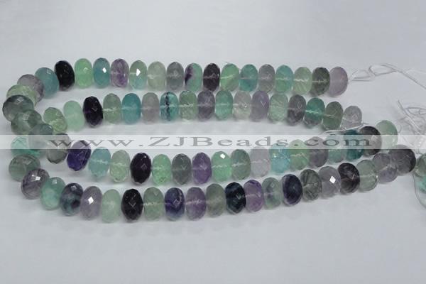 CFL341 15.5 inches 10*14mm faceted rondelle natural fluorite beads