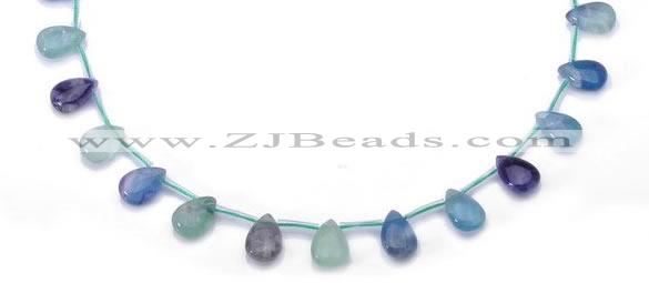 CFL36 B grade 10*14mm teardrop natural fluorite gemstone beads